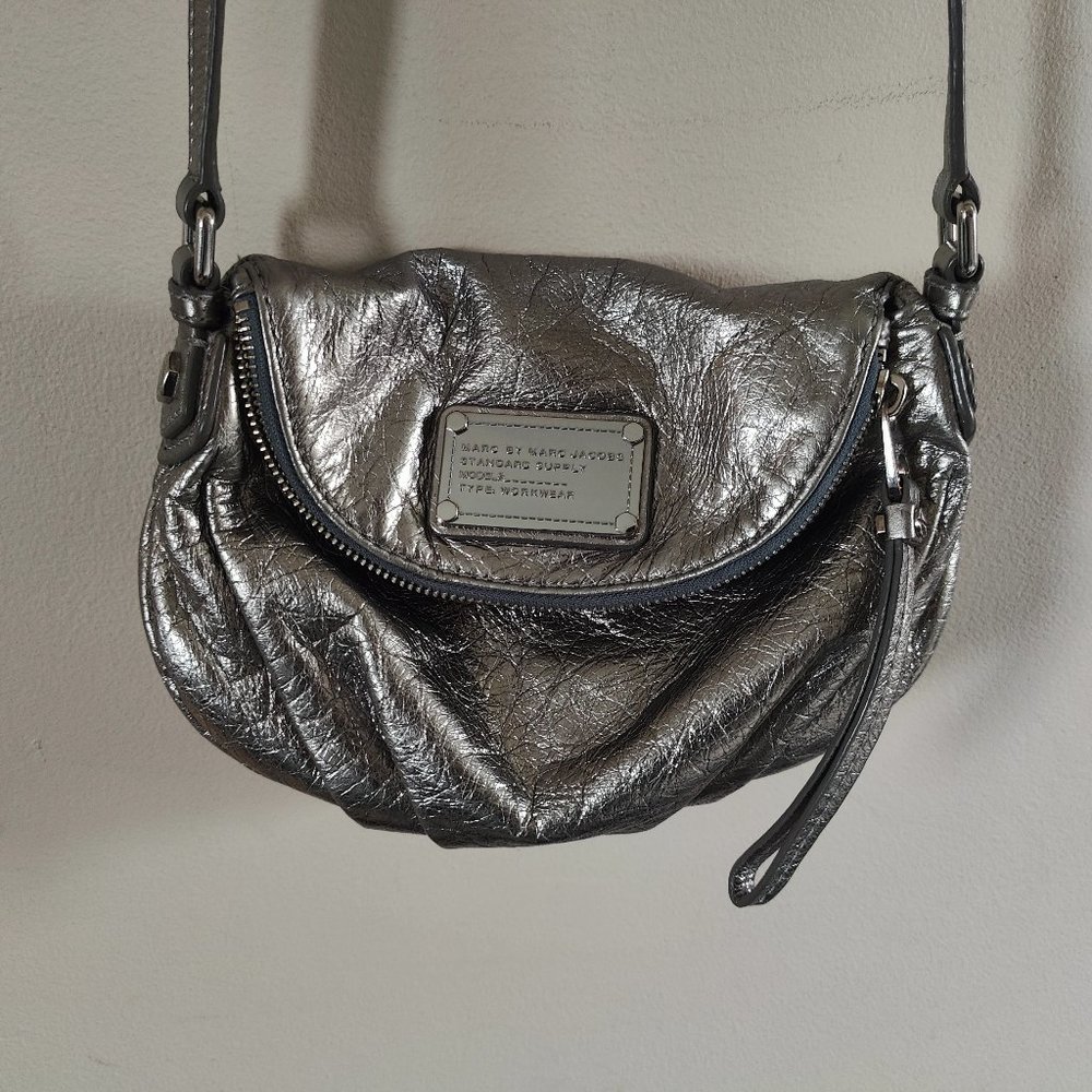 Marc by Marc Jacobs Silver Leather Mini Crossbody